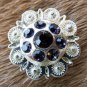 CN011F- 4 PURPLE RHINESTONE BERRY CONCHOS CRYSTALS HEADSTALL TACK COWGIRL 1INCH