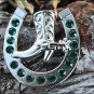 CN008F- 1 EMERALD HORSESHOE BOOTS RHINESTONE CONCHOS CRYSTALS HEADSTALL TACK