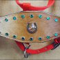 HILASON LEATHER BRONC RODEO SHOW HORSE HALTER W/ HORSE SHOE CONCHO