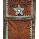 AMERICAN WEST LEATHER DESERT WILDFLOWER CASE TO FIT MP3 PLAYERS, DIGITAL CAMERAS