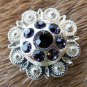 CN011F- 2 PURPLE RHINESTONE BERRY CONCHOS CRYSTALS HEADSTALL TACK COWGIRL 1INCH