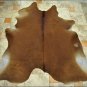 606-F NATURAL BRAZILIAN HAIR-ON LEATHER COWHIDE THROW RUG CARPET 45 sqft