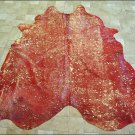 F-HS664 NATURAL BRAZILIAN HAIR-ON LEATHER COWHIDE THROW RUG CARPET 53 sqft