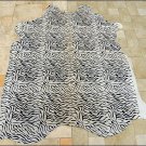 F-HS578 ZEBRA STENCIL BRAZILIAN HAIR ON FULL COWHIDE LEATHER RUG 41 SQFT