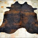 616-F NATURAL BRAZILIAN HAIR-ON LEATHER COWHIDE THROW RUG CARPET 61 sqft
