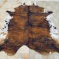 F-HS718 HILASON NATURAL FULL BRAZILIAN HAIR-ON LEATHER COWHIDE THROW RUG CARPET