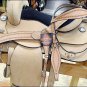HILASON WESTERN TRAINING ROUGHOUT HORSE SADDLE 16 WITH HEADSTALL & BREAST COLLAR