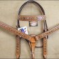 HILASON WESTERN LEATHER DIAMOND SILVER STUDS HORSE HEADSTALL BREAST COLLAR S312