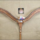 NEW HILASON WESTERN HANDTOOLED LEATHER HORSE BREAST COLLAR W/ RHINESTONES S258