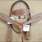 HILASON WESTERN METALLIC GREY INLAY HORSE BRIDLE HEADSTALL BREAST COLLAR S280