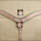 NEW HILASON WESTERN HAND TOOLED LEATHER HORSE BREAST COLLAR - NATURAL S321