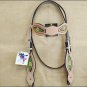 NEW HILASON WESTERN LEATHER HAND TOOL PAINT INLAY HORSE BRIDLE HEADSTALL S334