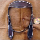 HILASON WESTERN LEATHER HORSE BRIDLE HEADSTALL - CHOCOLATE BROWN S463
