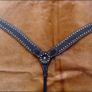 HILASON WESTERN LEATHER HORSE BREAST COLLAR W/ STUDS - DARK BROWN S466