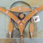 F- HILASON WESTERN LEATHER HEADSTALL & BREAST COLLAR SET W/ BREAST CANCER CONCHO