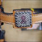 HILASON WESTERN LEATHER HORSE BRIDLE HEADSTALL TAN W/ BREAST CANCER CONCHOS S057
