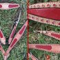 WESTERN RED OSTRICH LEATHER INLAY BRIDLE HEADSTALL BREAST COLLAR RHINESTONES S81
