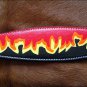 HILASON WESTERN HAND PAINT LEATHER HORSE BREAST COLLAR - BLACK W/ FLAMES S475