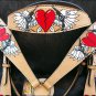 HILASON WESTERN LEATHER BRIDLE HEADSTALL BREAST COLLAR TAN W/ CROSS GUN & HEART