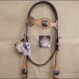 HILASON WESTERN LEATHER HORSE BRIDLE HEADSTALL W/ MOUNTED SHOOTING GUN CONCHO -S
