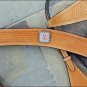 HILASON WESTERN LEATHER HEADSTALL BREAST COLLAR W/ BREAST CANCER CONCHO