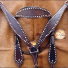 HILASON WESTERN LEATHER HORSE BRIDLE HEADSTALL BREAST COLLAR CHOCOLATE BROWN S63