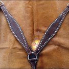 HILASON WESTERN LEATHER HORSE BREAST COLLAR - CHOCOLATE BROWN S463