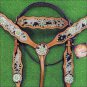 HILASON WESTERN COWHIDE LEATHER HORSE BRIDLE HEADSTALL BREAST COLLAR CONCHOS S18