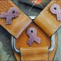 HILASON WESTERN LEATHER HORSE BREAST COLLAR W/ BREAST CANCER CONCHO