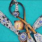 HILASON WESTERN EXOTIC COWHIDE LEATHER ONE EAR HEADSTALL BREAST COLLAR w/ CONCHO