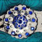 HILASON WESTERN EXOTIC COWHIDE LEATHER ONE EAR HEADSTALL BREAST COLLAR w/ CONCHO