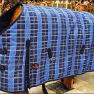 HILASON 1200D HEAVY WINTER WATERPROOF BLUE STABLE BLANKET RUG HORSE WEAR COAT 72