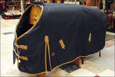 HILASON 600D HEAVY WINTER WATERPROOF BLACK STABLE BLANKET RUG HORSE WEAR COAT 78