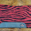 AE100F- NEW HILASON WESTERN ZEBRA NEW ZEALAND WOOL SADDLE PAD BLANKET - MAROON