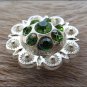 CN014F- 2 GREEN RHINESTONE BERRY CONCHOS CRYSTALS HEADSTALL TACK COWGIRL 1 INCH