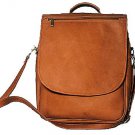 F-DK-116T DAVID KING LEATHER EXPANDABLE VERTICAL PORTFOLIO BACKPACK - TAN