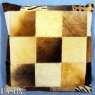 Cowhide Leather Hair-On PatchWork Cushion Pillow Cover PL211