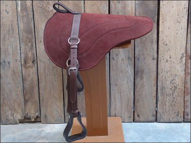 F-221 HILASON NATURAL HORSEMANSHIP LEATHER BAREBACK WESTERN TREELESS SADDLE PAD