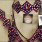 HILASON WESTERN RED ZEBRA HAIR ON LEATHER HORSE HEADSTALL BREAST COLLAR S238