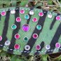 WESTERN LEATHER GREEN ZEBRA HAIRON HEADSTALL BREAST COLLAR RHINESTONE 236S