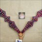 NEW HILASON WESTERN RED ZEBRA HAIR ON LEATHER HORSE BREAST COLLAR S238
