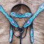 WESTERN LEATHER HAND TOOL HAND PAINT HORSE BRIDLE HEADSTALL BREAST COLLAR S51