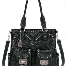 AMERICAN WEST LEATHER SHADOW RIDGE ZIP-TOP CONVERTIBLE DAY SHOULDER BAG