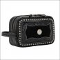 AMERICAN WEST LEATHER MIDNIGHT TRAILS DOP SHAVING KIT W/ SPOTS CONCHOS