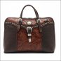 AMERICAN WEST LEATHER CATTLE SINGLE COMPARTMENT BRIEFCASE W/ CONCHO SPOTS