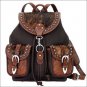 AMERICAN WEST LEATHER BACKPACKS BAG W/ SPOTS - CHOCOLATE ANTIQUE TAN