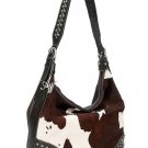 AMERICAN WEST SANTA FE SPIRIT ZIP-TOP SLOUCH HOBO SHOULDER BAG W/ SILVER SPOTS