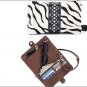 AMERICAN WEST LEATHER GRAB AND GO FOLDED CLUTCH HAND BAG PURSE W/ SPOTS