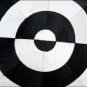 F-BH100 HILASON COWHIDE HAIR-ON PATCHWORK 3D ROUND RUG W/ SUEDE LEATHER BASE