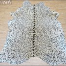 HS580-F LEOPARD STENCIL BRAZILIAN HAIR ON COWHIDE LEATHER RUG 44 SQFT